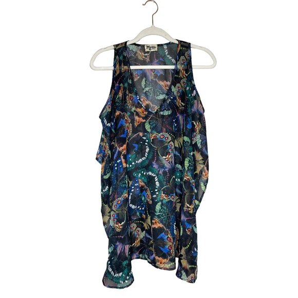 Show Me Your Mumu Peta Boo Beautyfly Tunic Size Small Butterflies Boho Cutout - Picture 2 of 8